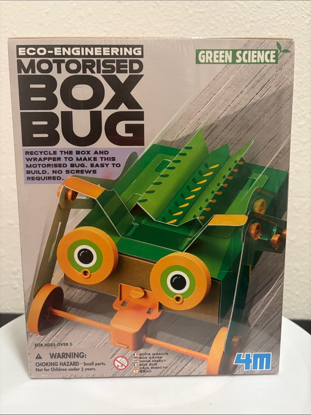 Motorised Box Bug STEM Building Kit - Green & Orange
